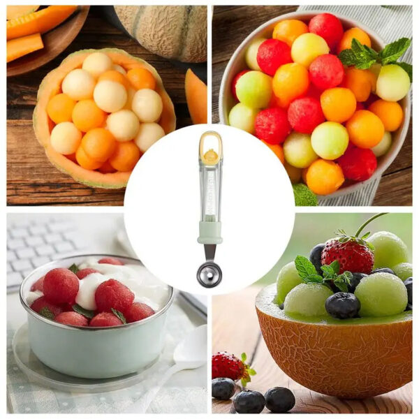 Fruit Baller Scoop Melon Baller Scoop Fruit Ball Cutter Ergonomic Grip Watermelon Scooper Spoon Fruit Scooper And Baller Cookie Kitchen Gadgets - Image 3