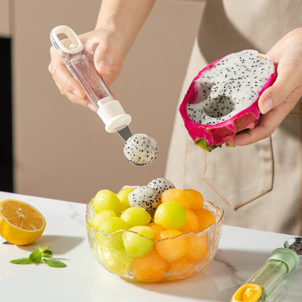 Fruit Baller Scoop Melon Baller Scoop Fruit Ball Cutter Ergonomic Grip Watermelon Scooper Spoon Fruit Scooper And Baller Cookie Kitchen Gadgets - Image 2