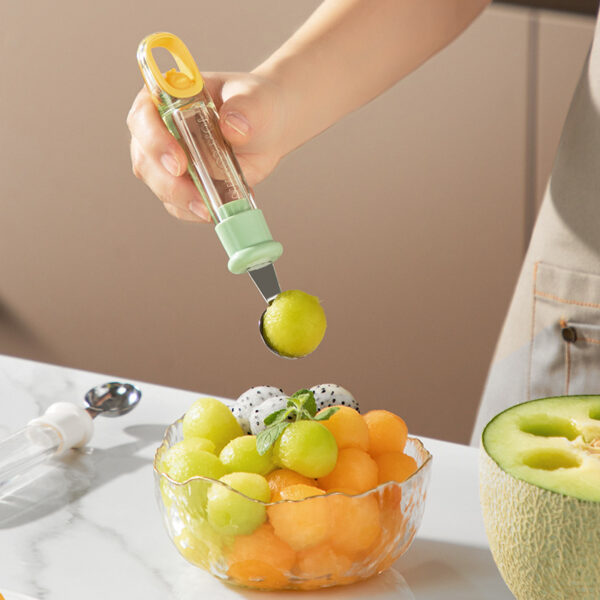 Fruit Baller Scoop Melon Baller Scoop Fruit Ball Cutter Ergonomic Grip Watermelon Scooper Spoon Fruit Scooper And Baller Cookie Kitchen Gadgets - Image 5